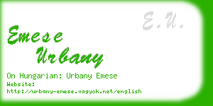 emese urbany business card